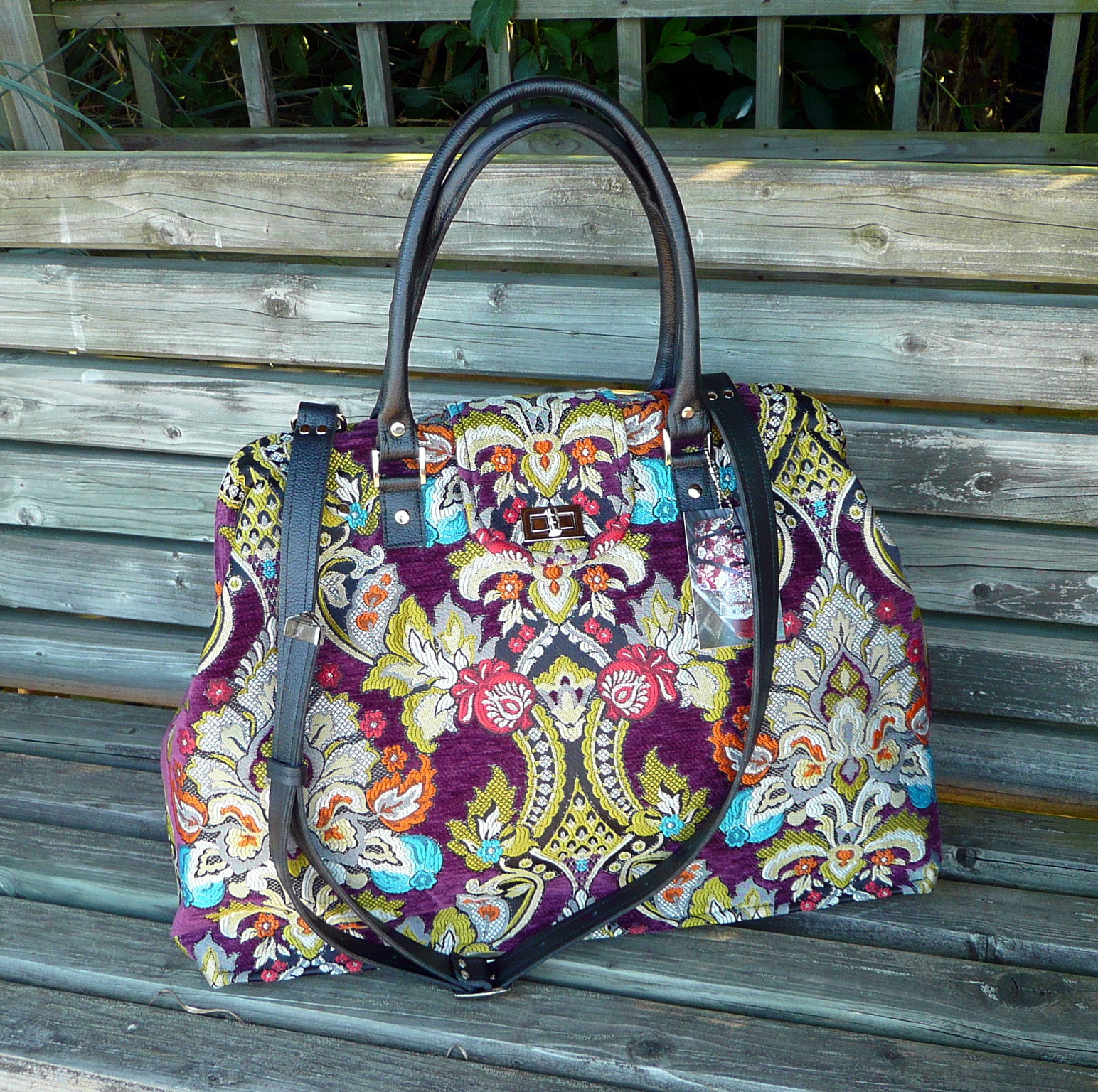 Vintage Tapestry Bag // Mary Poppins Bag // Weekender Bag 